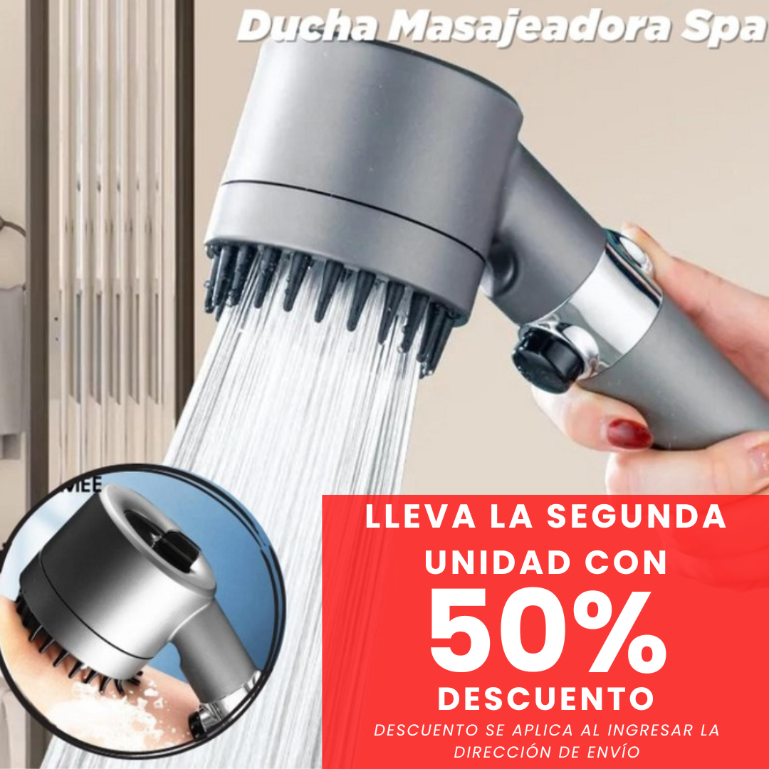 Cabezal de Ducha Masajeadora Alta presión 4 en 1