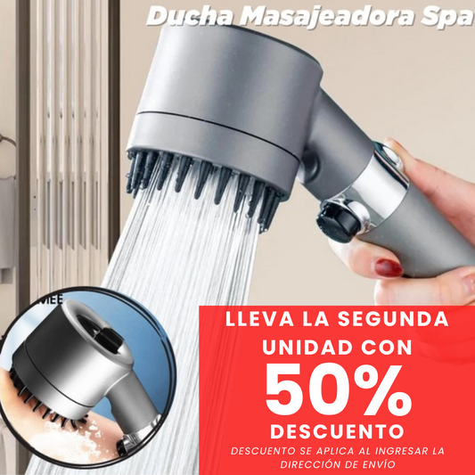 Cabezal de Ducha Masajeadora Alta presión 4 en 1